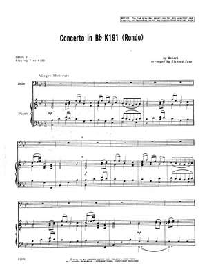 Wolfgang Amadeus Mozart: Concerto In Bb K 191 (Rondo)