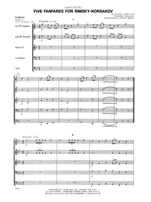 Liadov/Glazounov: Five Fanfares For Rimsky-Korsakov (Brass Quintet)