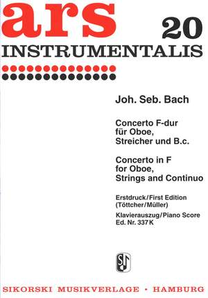 Bach, JS: Concerto for Oboe, Strings and basso continuo in F major, BWV1053R