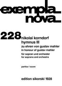 Nikolai Korndorf: Hymnus III zu Ehren von Gustav Mahler