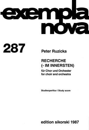 Peter Ruzicka: Recherche (- im Innersten)
