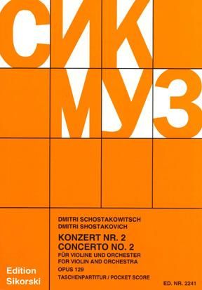 Dimitri Shostakovich: Concerto Op 129/2 Violin And Orchestra - Score