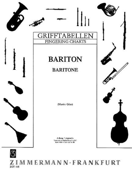 Fingering Table for Baritone in B flat