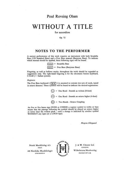 Poul Rovsing Olsen: Without A Title Op. 72