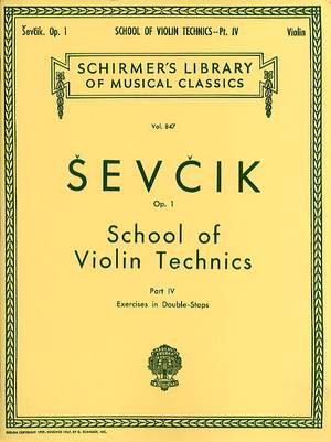 Otakar Sevcik: School of Violin Technics, Op. 1 - Book 4