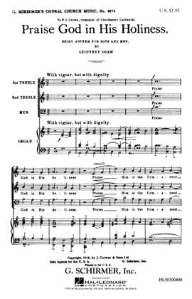 G. Shaw: Praise God in His Holiness
