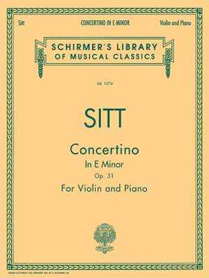 Hans Sitt: Concertino in E Minor, Op. 31