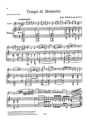Jean Sibelius: Six Pieces Op.79 No.2 'Tempo Di Minuetto'