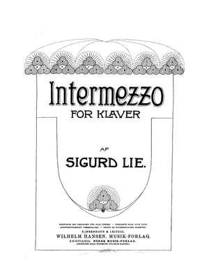 Sigurd Lie: Intermezzo For Klaver