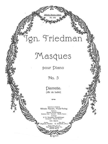 Ignaz Friedman: Masques - No. 5 Pierette