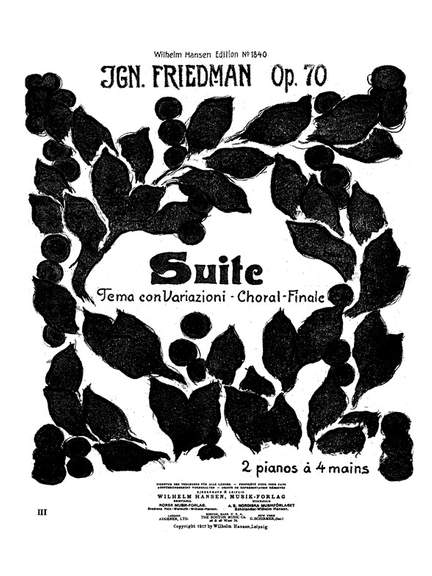 Ignaz Friedman: Suite Op.70