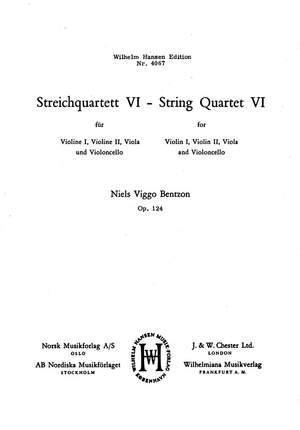 Niels Viggo Bentzon: String Quartet No.6 Op.124