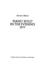 Antonio Bibalo: Piano 'Solo' In The Evening Product Image