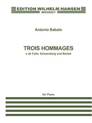 Antonio Bibalo: Three Hommages