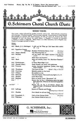 Johannes Brahms: O Saviour, Throw The Heavens Wide