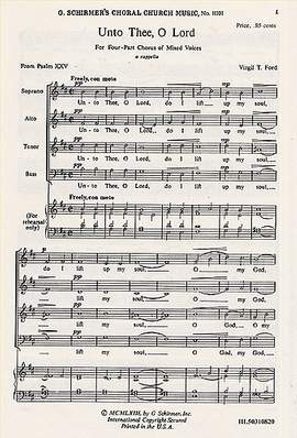 V Ford: Unto Thee O Lord From Psalm 24 A Cappella