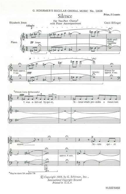 Cecil Effinger: Silence Piano