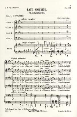 Edvard Grieg: Land Sighting Landkennung