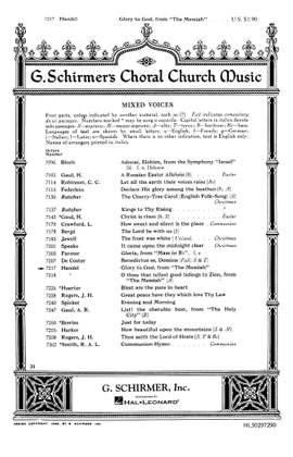 Georg Friedrich Händel: Glory To God
