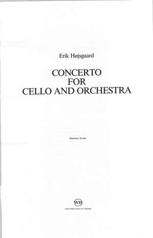 Erik Hojsgaard: Concerto For Cello and Orchestra