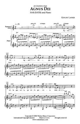 Kinley Lange: Agnus Dei: Music of Inner Harmony
