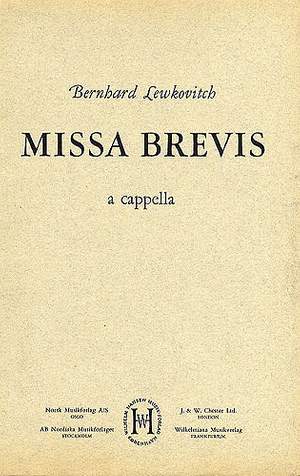 Bernhard Lewkovitch: Missa Brevis