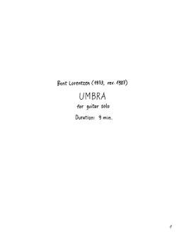 Bent Lorentzen: Umbra
