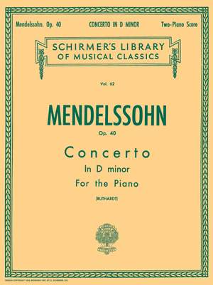 Felix Mendelssohn Bartholdy: Concerto No. 2 in D Minor, Op. 40