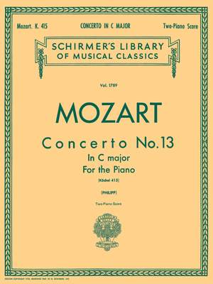 Wolfgang Amadeus Mozart: Concerto No. 13 in C KV415