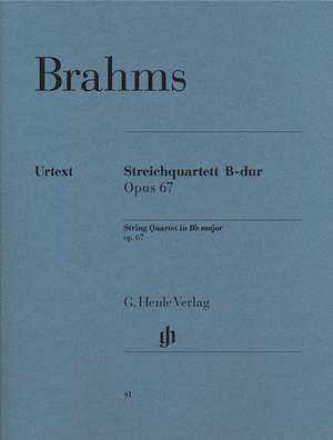 Brahms, J: String Quartet in B flat op 67
