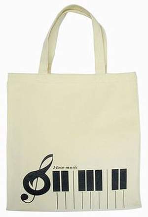 Canvas Tote Bag With Keyboard Design