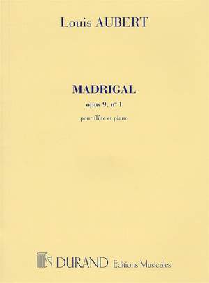 L. Aubert: Madrigal, Opus 9 N. 1 - Pour Flute Et Piano