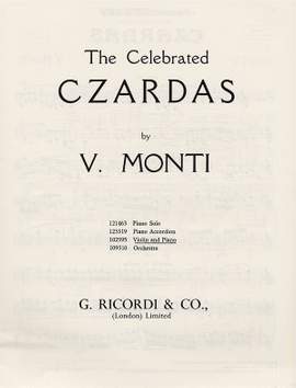 V. Monti: Czardas For Violin And Piano