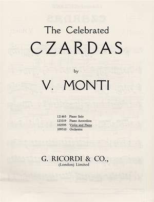 V. Monti: Czardas For Violin And Piano