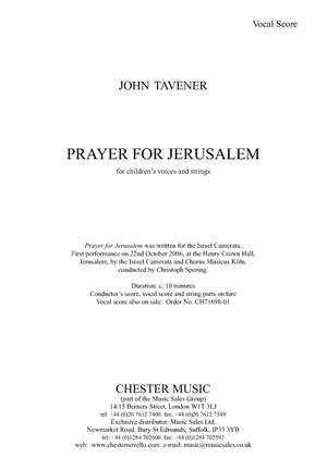 John Tavener: Prayer For Jerusalem