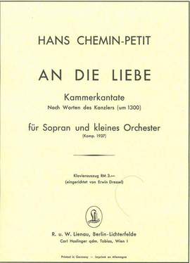 Chemin-Petit, H: An die Liebe (To love) (Kanzler, around 1300)