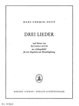 Hans Chemin-Petit: Drei Lieder