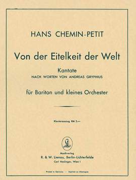 Hans Chemin-Petit: Von der Eitelkeit der Welt