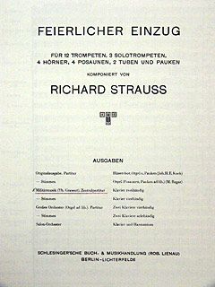 Strauss, R: Feierlicher Einzug (Festival Procession)