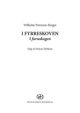 Wilhelm Peterson-Berger: I Fyrreskoven
