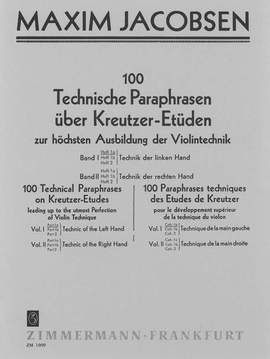 Jacobsen: Technische Paraphrasen über Kreutzer-Etüden Band 1 Heft 1a