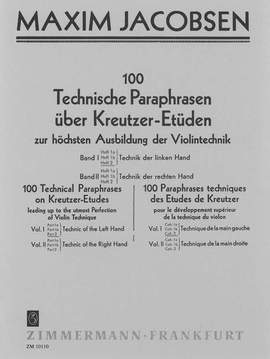 Jacobsen: Technische Paraphrasen über Kreutzer-Etüden Band 1 Heft 2