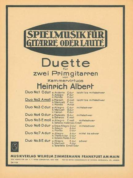 Albert, H: Duets A minor