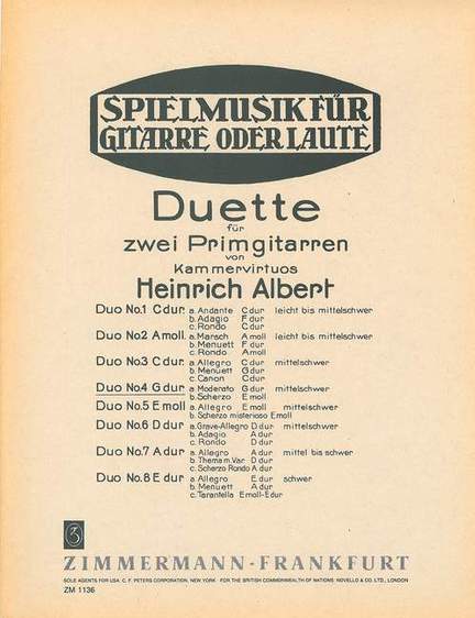 Albert, H: Duets G major