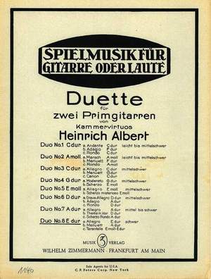 Albert, H: Duette E major