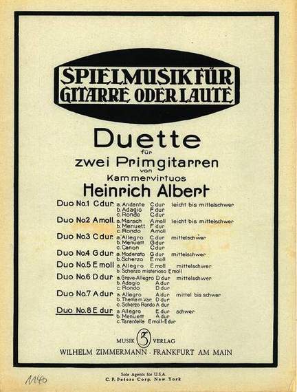Albert, H: Duette E major