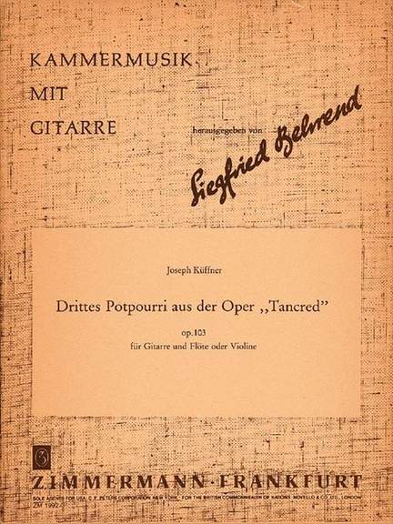 Kueffner, J: Third Potpourri op. 103