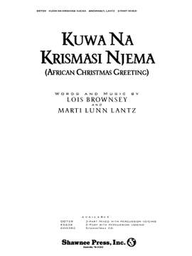 Marti Lunn Lantz_Lois Brownsey: Kuwa Na Krismasi Njema African Christmas Greeting