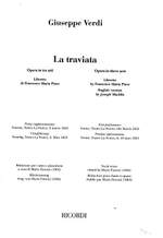 Giuseppe Verdi: La Traviata - Opera Vocal Score Product Image