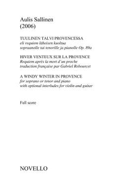 Aulis Sallinen: A Windy Winter In Provence